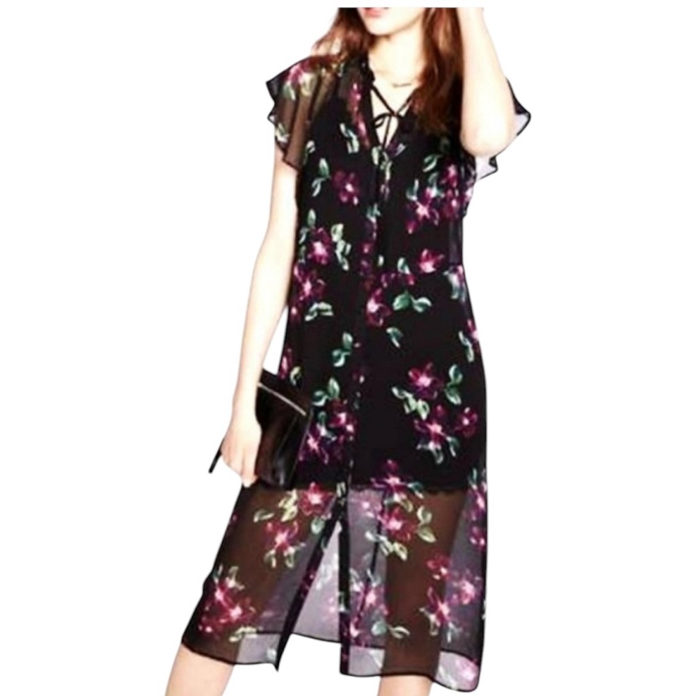 Express•Sheer Floral Swim Cover Up